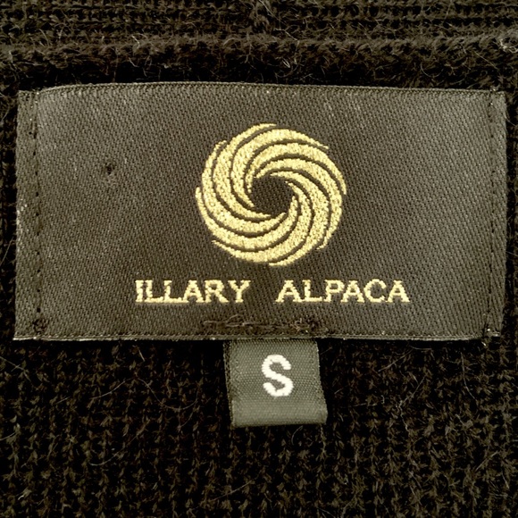 Alpaca (100% Baby Alpaca)•Size S•Black•Knitted Open Front, Draped Cardigan - Picture 5 of 7